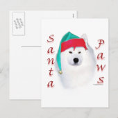 Samoyed Santa Paws Feiertagspostkarte (Vorne/Hinten)