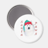 Samoyed Santa Paws Magnet (Vorderseite/Rückseite)