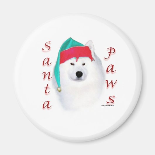 Samoyed Santa Paws Magnet (Vorne)