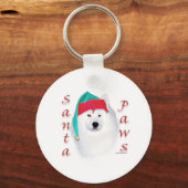 Samoyed Santa Paws Schlüsselanhänger (Vorderseite)