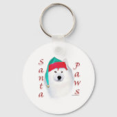 Samoyed Santa Paws Schlüsselanhänger (Rückseite)