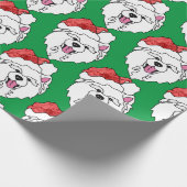 Samoyed Santa Wrapping Paper - Matte, Glossy und L Geschenkpapier (Ecke)