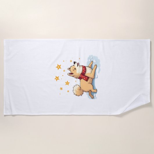 Samoyed-Schnee-Engel Strandtuch (Vorderseite)