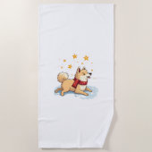 Samoyed-Schnee-Engel Strandtuch (Vorderseite)