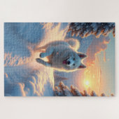 Samoyed Schneebrgen-Abenteuer Weihnachten Puzzle (Horizontal)