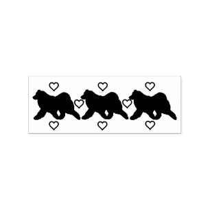 Samoyed Silhouette&Hearts Briefmarke; Die Gummistempel