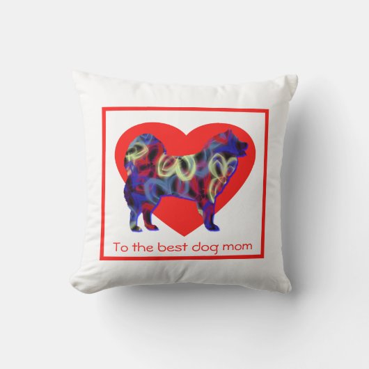 Samoyed Silhouette Hunde Herz Muttertagskissen Kissen (Vorderseite)