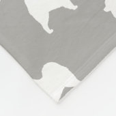 Samoyed-Silhouette-Muster Fleecedecke (Ecke)