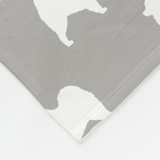 Samoyed-Silhouette-Muster Fleecedecke (Ecke)