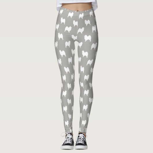 Samoyed-Silhouette-Muster Leggings (Vorderseite)