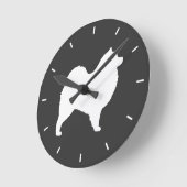 Samoyed Silhouette Runde Wanduhr (Winkel)