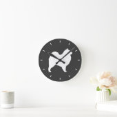 Samoyed Silhouette Runde Wanduhr (Zuhause)