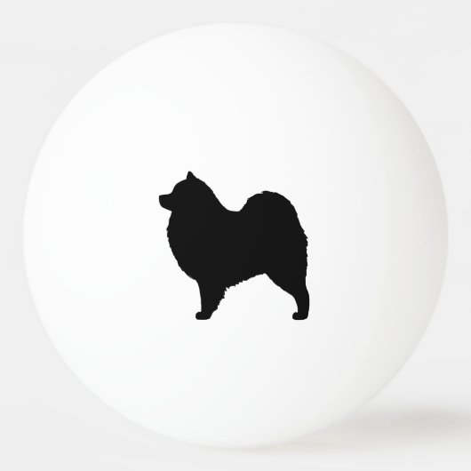Samoyed-Silhouette Tischtennisball (Vorderseite)
