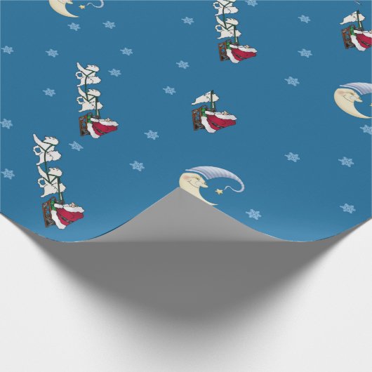 Samoyed Sleigh & Santa Geschenkpapier (Ecke)