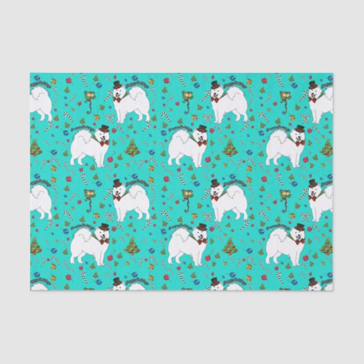 Samoyed "Snazzy Sam" Holiday Wrapping Tissue Seidenpapier (Vorderseite)