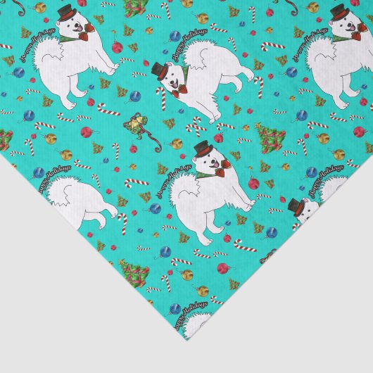 Samoyed "Snazzy Sam" Holiday Wrapping Tissue Seidenpapier (Ausschnitt)