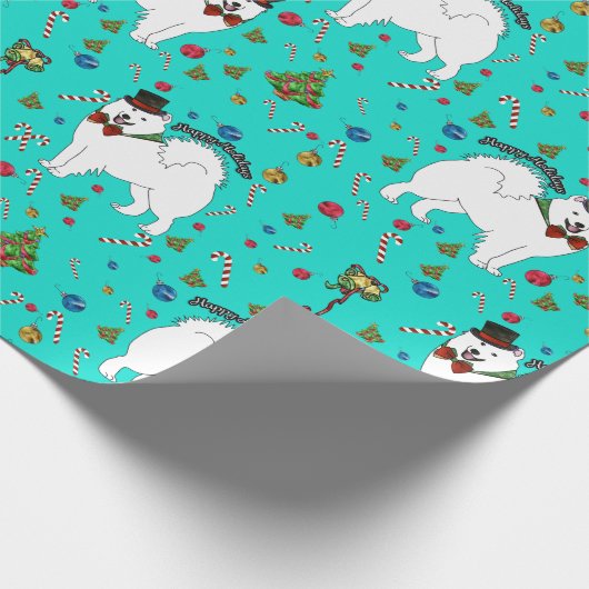 Samoyed "Snazzy Sam" Urlaub Geschenkpapier (Ecke)