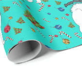 Samoyed "Snazzy Sam" Urlaub Geschenkpapier (Rolleneckpunkt)