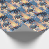 Samoyed Snowy Mountain Adventure Christmas Geschenkpapier (Ecke)