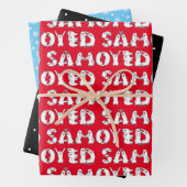 Samoyed Spelzen in Samoyed Hogs Letters Funny Geschenkpapier Set (Beispiel)