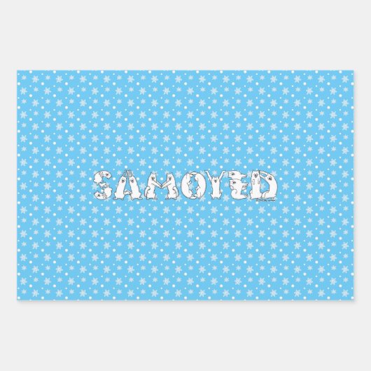 Samoyed Spelzen in Samoyed Hogs Letters Funny Geschenkpapier Set (Vorderseite 3)