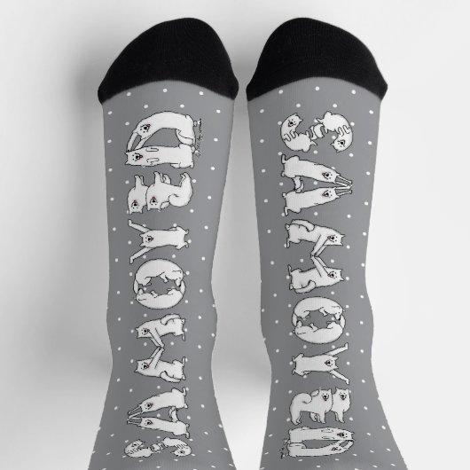 Samoyed Spelzen in Samoyed Hogs Letters Funny Socken (Oben)