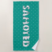 Samoyed Spelzen in Samoyed Hogs Letters Funny Strandtuch (Vorderseite)