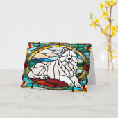 Samoyed Stains Glass Karte (Gelbe Blume)