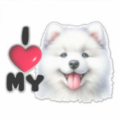 Samoyed Sweetheart Aufkleber (Vorderseite)