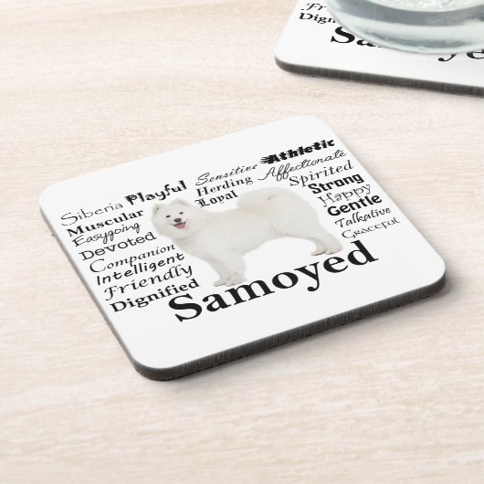 Samoyed Tracks Untersetzer Set (Linke Seite)