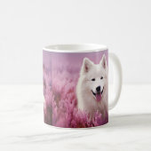 Samoyed und Heide Kaffeetasse (VorderseiteRechts)
