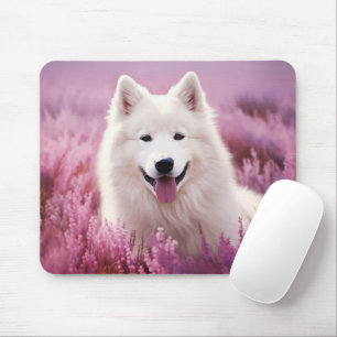 Samoyed und Heide Mousepad