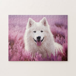 Samoyed und Heide Puzzle