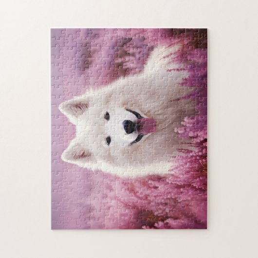 Samoyed und Heide Puzzle (Vertikal)