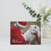 Samoyed und Weihnachts-Postkarte Ankündigungspostkarte (Stehend Vorderseite)