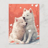 Samoyed Valentine Postkarte (Vorderseite)