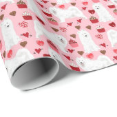 Samoyed Valentines Gift Wrap Geschenkpapier (Rolleneckpunkt)