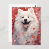Samoyed Valentinstag Postkarte (Vorne/Hinten)