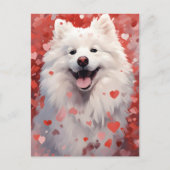 Samoyed Valentinstag Postkarte (Vorderseite)