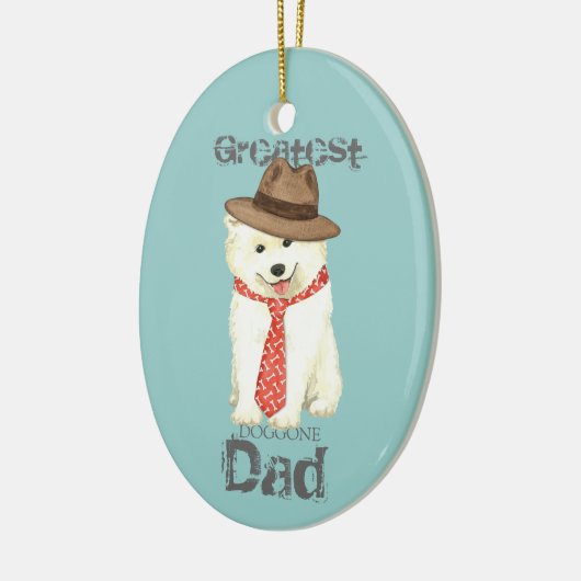 Samoyed Vater Keramik Ornament (Links)