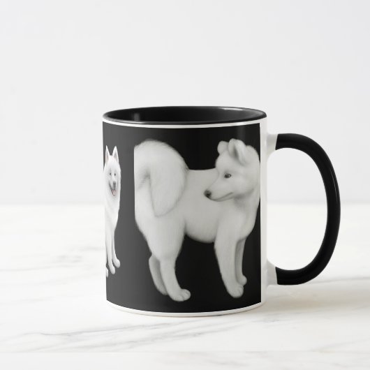 Samoyed verfolgt Wecker-Tasse Tasse (Rechts)