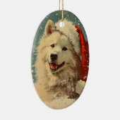 Samoyed Vintage Keramik Ornament (Rechts)