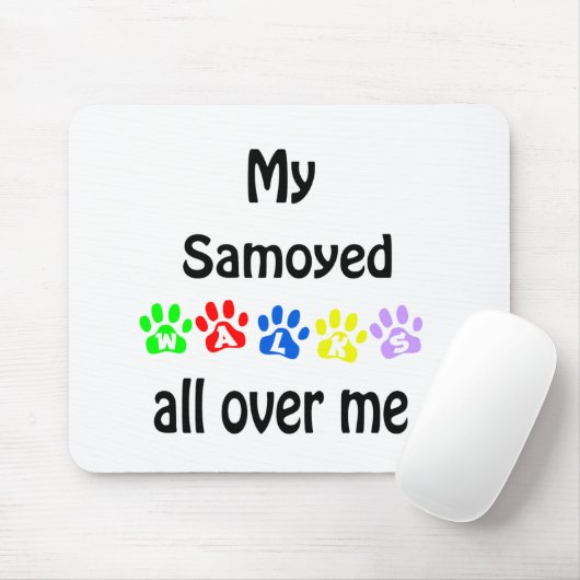 Samoyed Walks Design Mousepad (Mit Mouse)