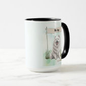 Samoyed Watercolor Personalized Dog Tasse (VorderseiteRechts)