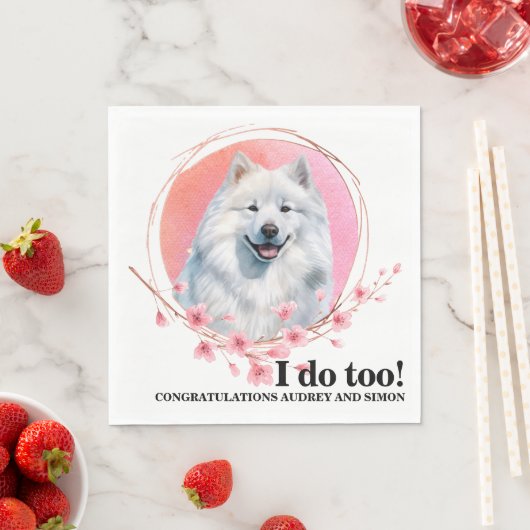 Samoyed Wedding Napkins mit Hunde Foto Serviette (Beispiel)