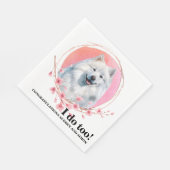 Samoyed Wedding Napkins mit Hunde Foto Serviette (Ecke)