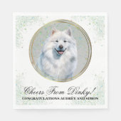 Samoyed Wedding Napkins mit Hunde Foto Serviette (Vorderseite)