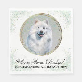 Samoyed Wedding Napkins mit Hunde Foto Serviette