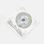 Samoyed Wedding Napkins mit Hunde Foto Serviette (Ecke)