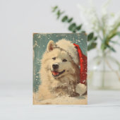 Samoyed Weihnachten Postkarte (Stehend Vorderseite)
